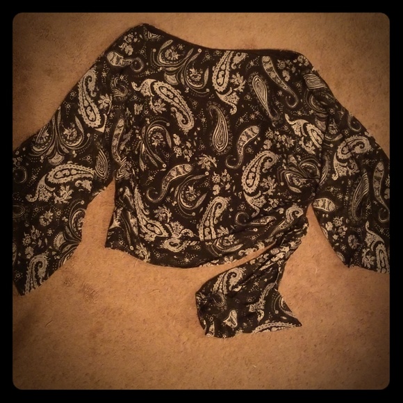 White House Black Market Tops - Tie Waist Sheer Top